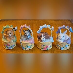 Vtg Set of 4 Animal Themed Bells by the JSNY or Jasco "Critter Bell" Collection